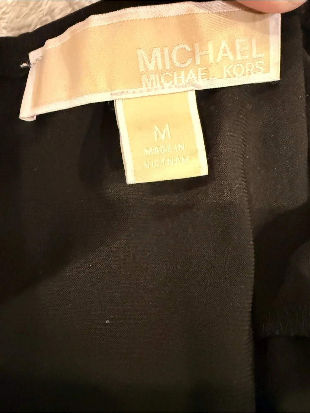 Michael Kors Black Short-Sleeve Fringe-Hem Mini Dress
